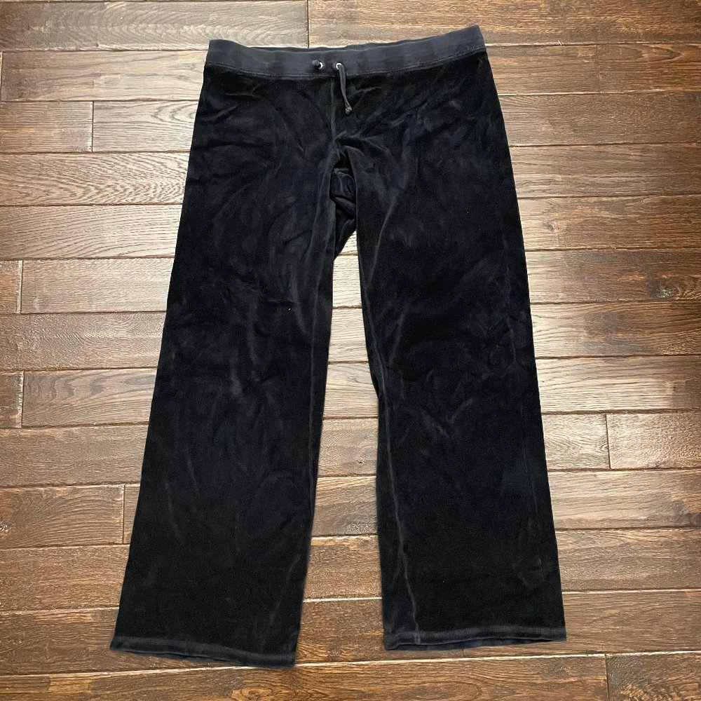 VINTAGE Juicy Couture CLASSIC Black Terrycloth Track Pant – Y2K Style - RARE
